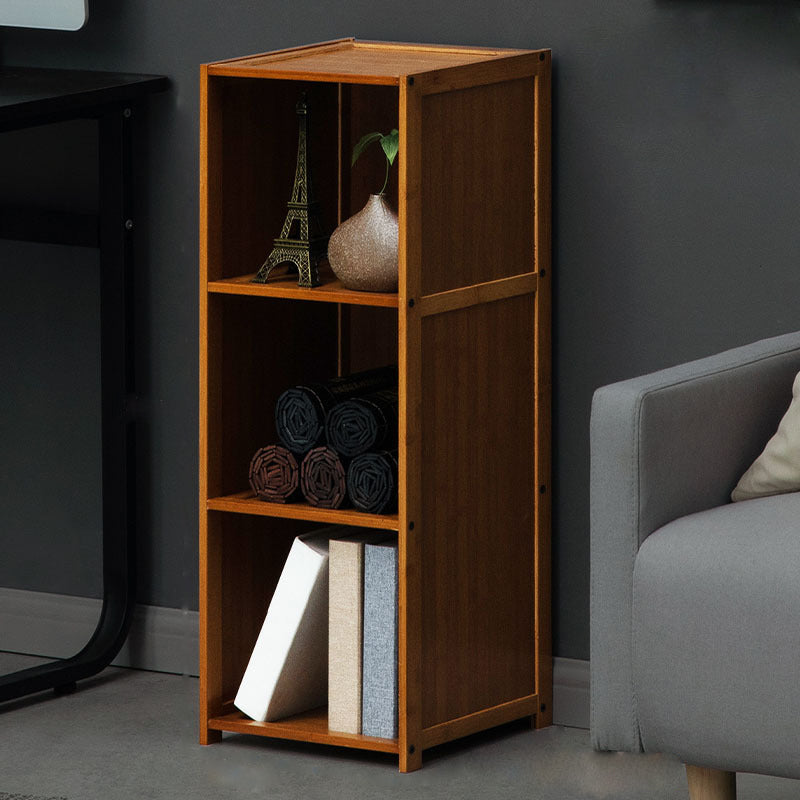 12" W Vertical Wooden Bookshelf Modern Closed Storage Bookcase