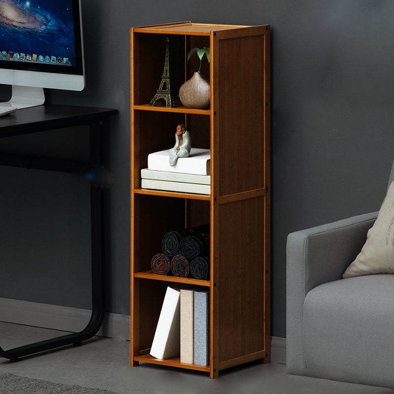 12" W Vertical Wooden Bookshelf Modern Closed Storage Bookcase