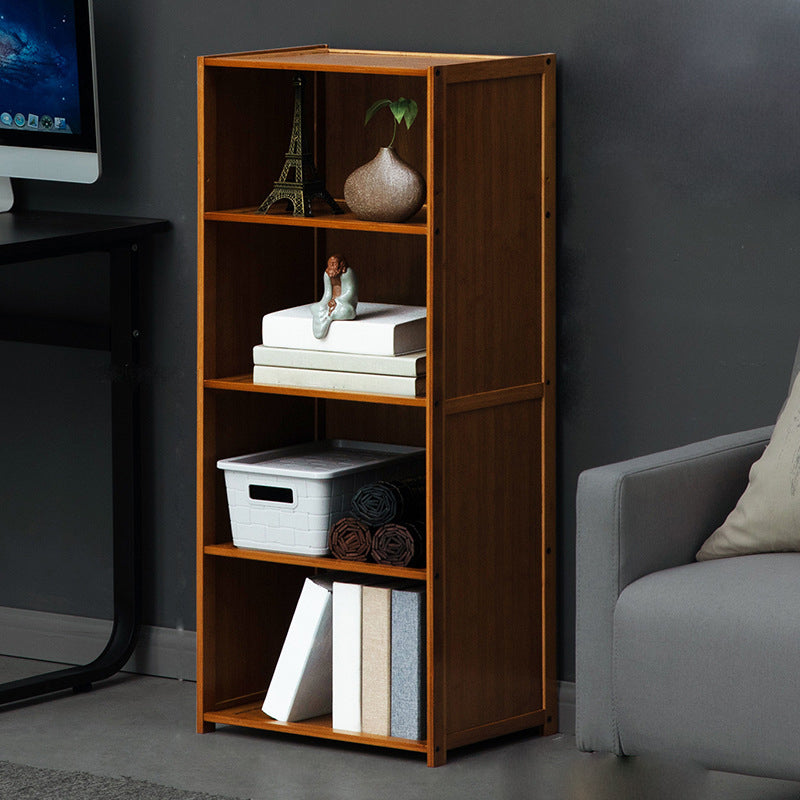 12" W Vertical Wooden Bookshelf Modern Closed Storage Bookcase