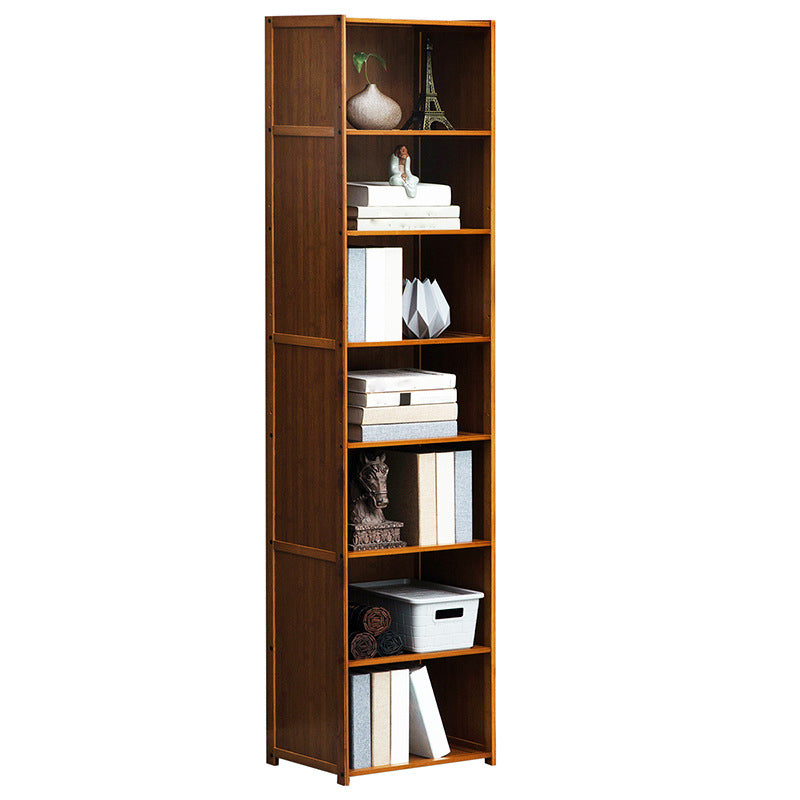 12" W Vertical Wooden Bookshelf Modern Closed Storage Bookcase