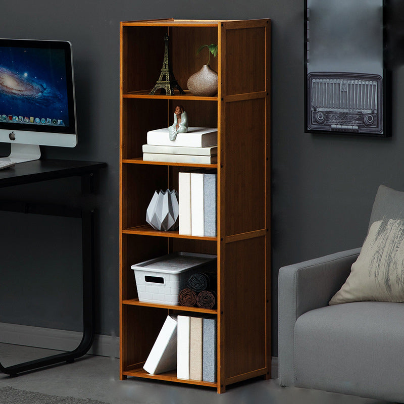 12" W Vertical Wooden Bookshelf Modern Closed Storage Bookcase