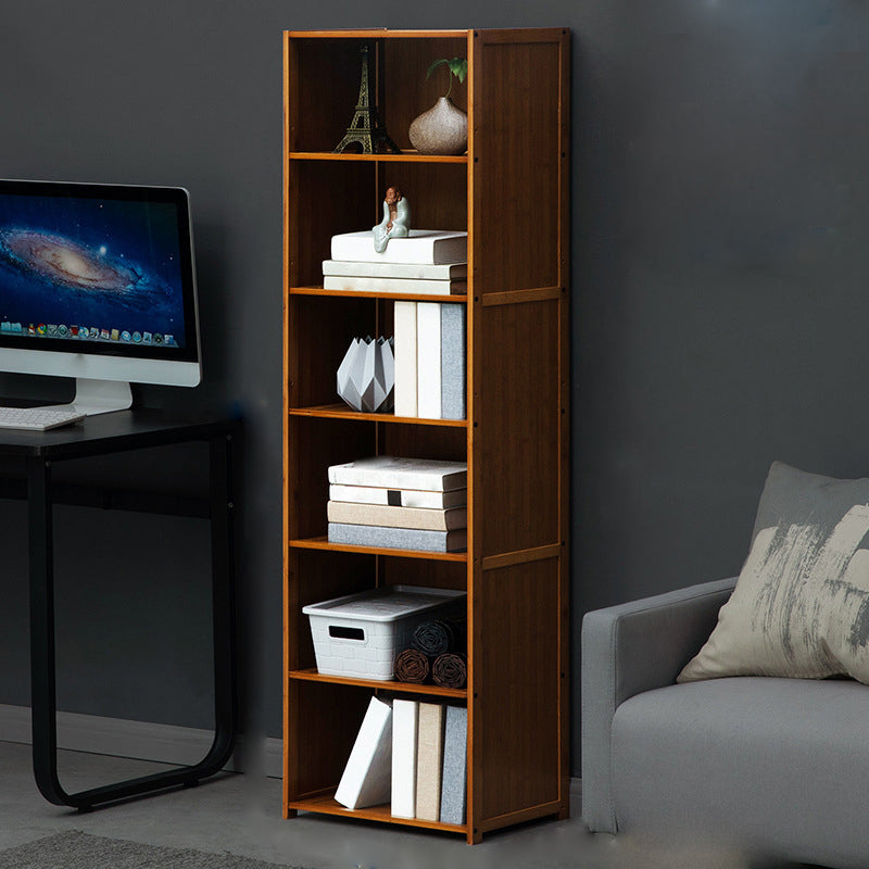 12" W Vertical Wooden Bookshelf Modern Closed Storage Bookcase