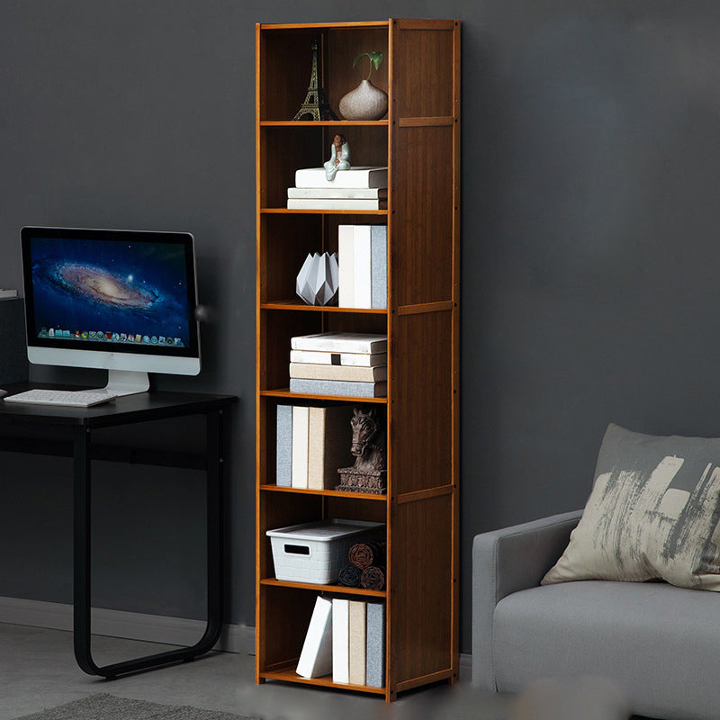 12" W Vertical Wooden Bookshelf Modern Closed Storage Bookcase