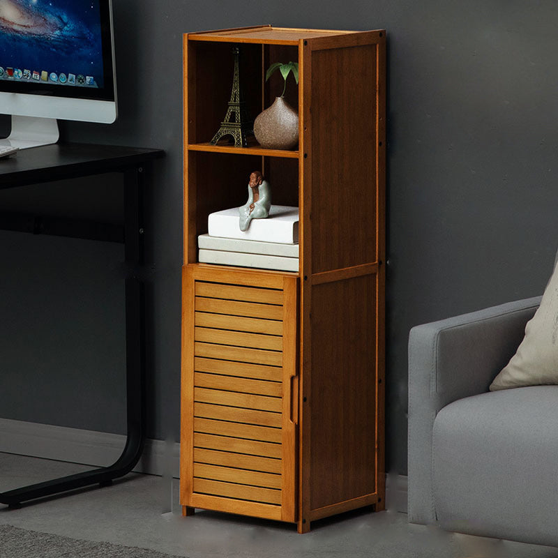 12" W Vertical Wooden Bookshelf Modern Closed Storage Bookcase