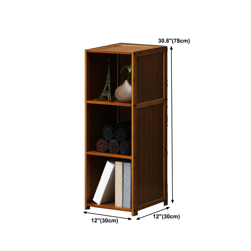 12" W Vertical Wooden Bookshelf Modern Closed Storage Bookcase