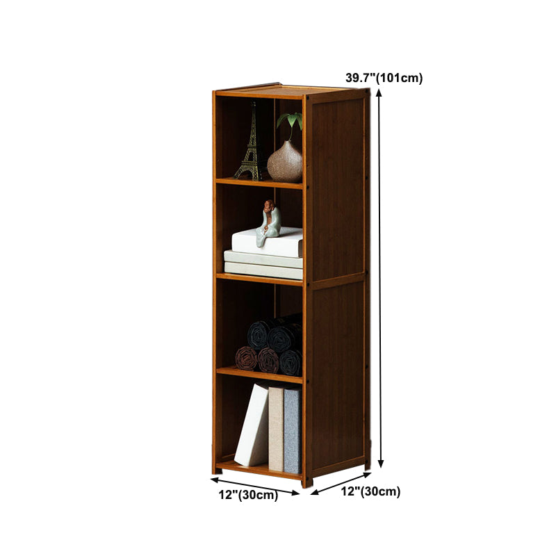 12" W Vertical Wooden Bookshelf Modern Closed Storage Bookcase