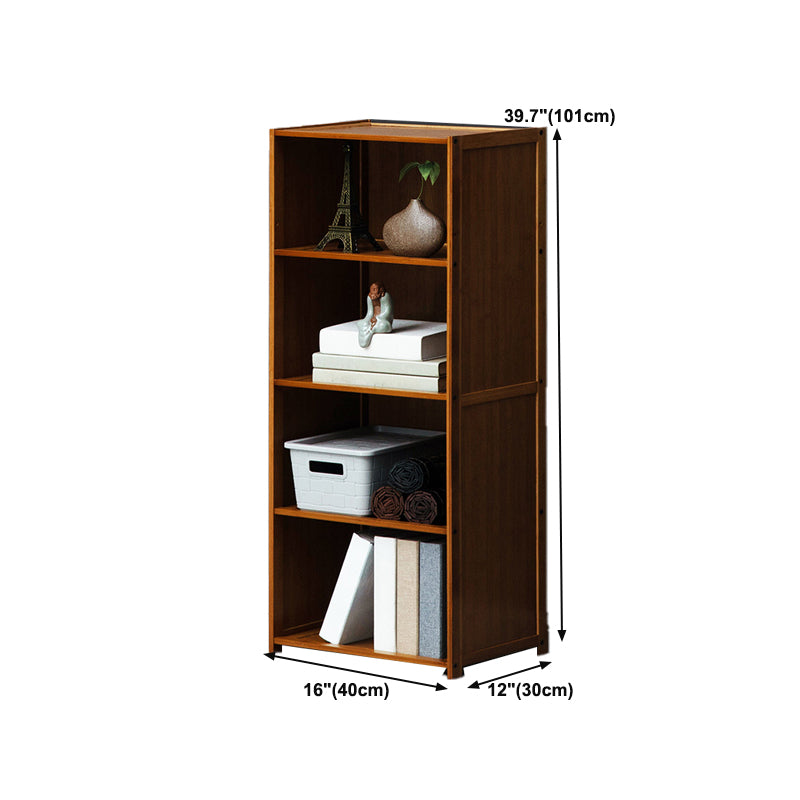 12" W Vertical Wooden Bookshelf Modern Closed Storage Bookcase