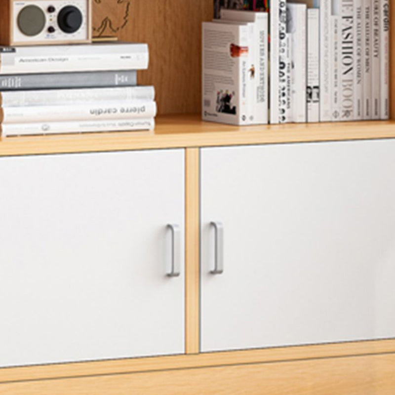 Modern Style Standard Bookcase with Doors Engineered Wood Bookshelf for Living Room