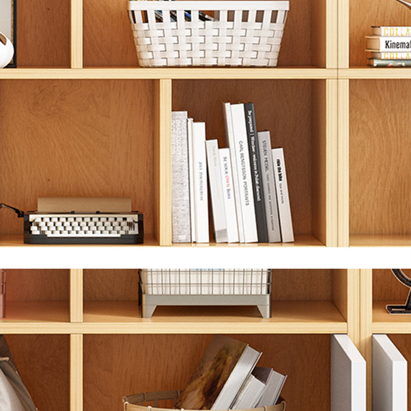 Modern Style Standard Bookcase with Doors Engineered Wood Bookshelf for Living Room