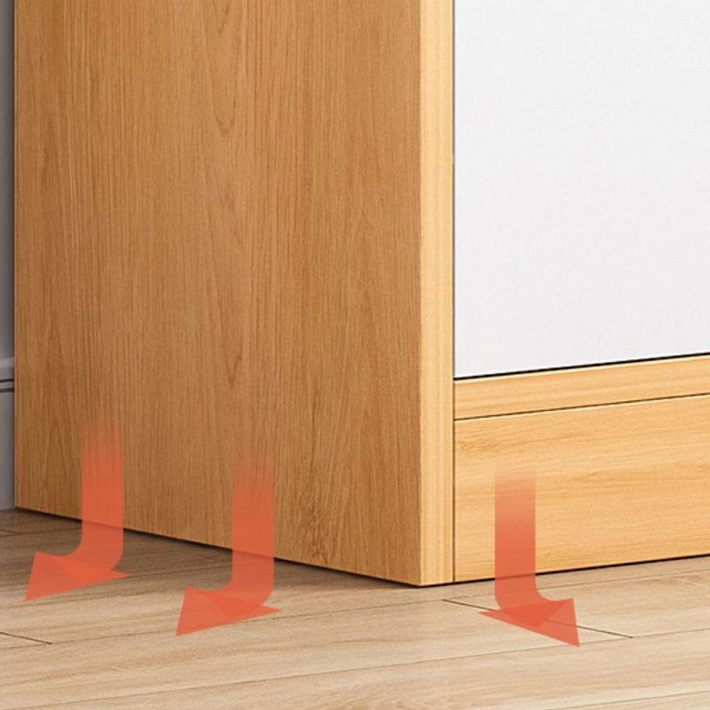 Modern Style Standard Bookcase with Doors Engineered Wood Bookshelf for Living Room