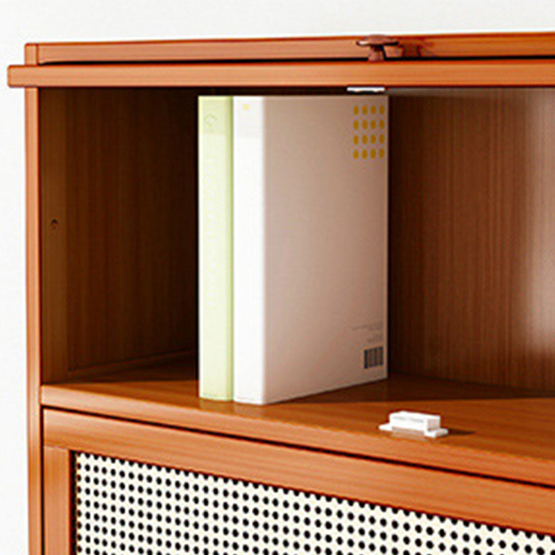 12.5" W Bamboo Bookshelf Modern Closed Storage Bookcase for Home Office