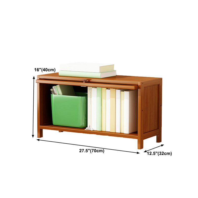12.5" W Bamboo Bookshelf Modern Closed Storage Bookcase for Home Office