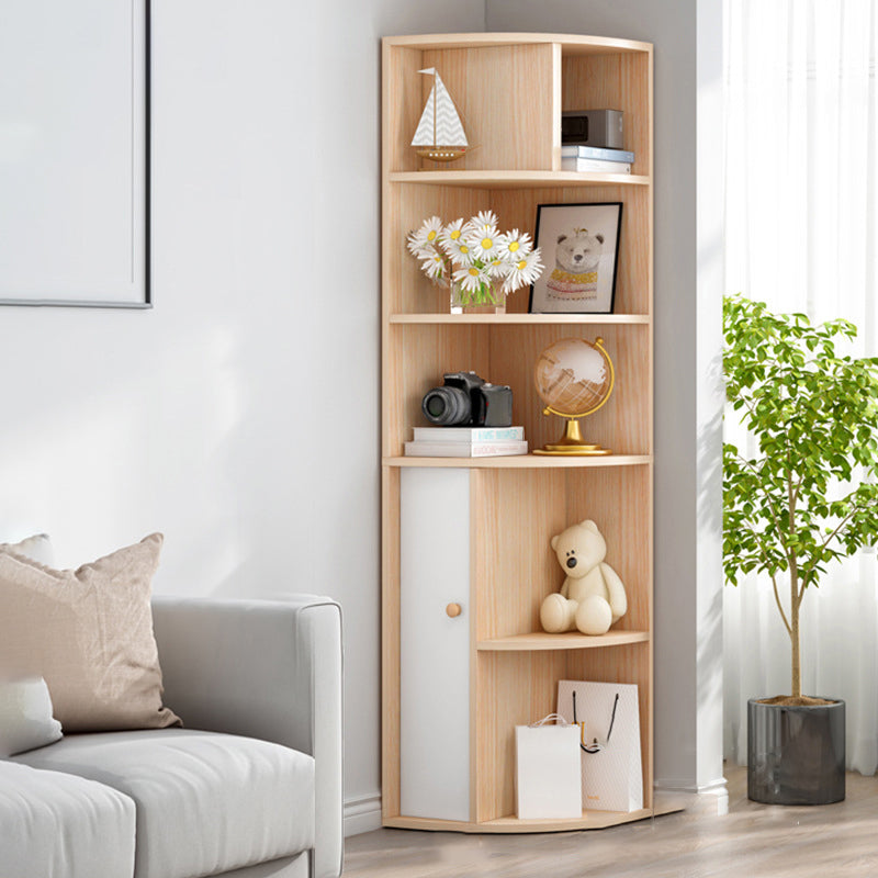 Contemporary Vertical Book Shelf Engineered Wood Closed Back Bookcase