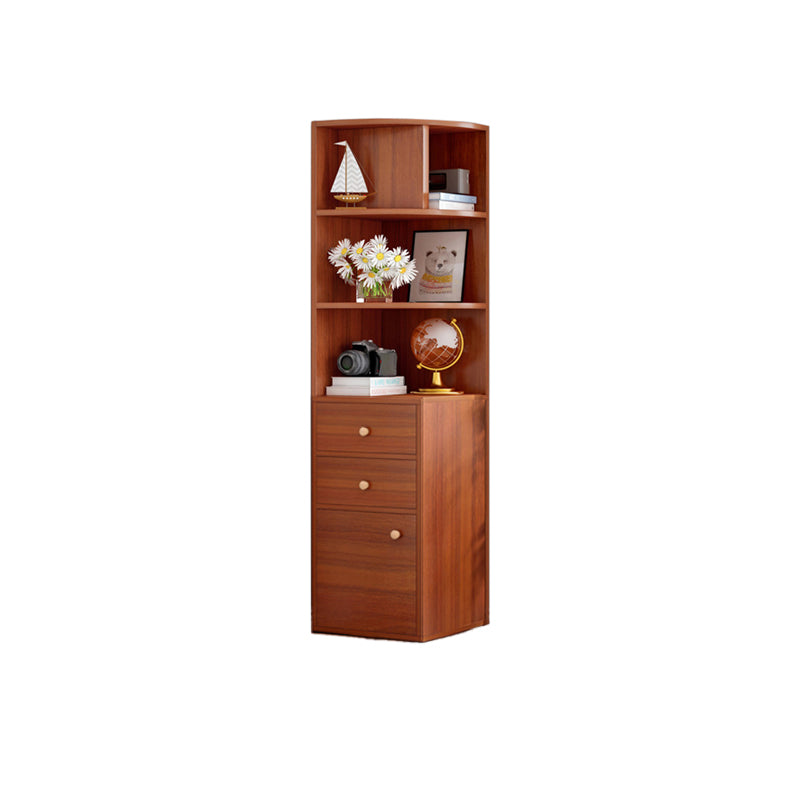 Contemporary Vertical Book Shelf Engineered Wood Closed Back Bookcase