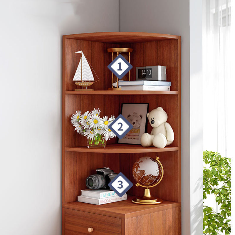 Contemporary Vertical Book Shelf Engineered Wood Closed Back Bookcase