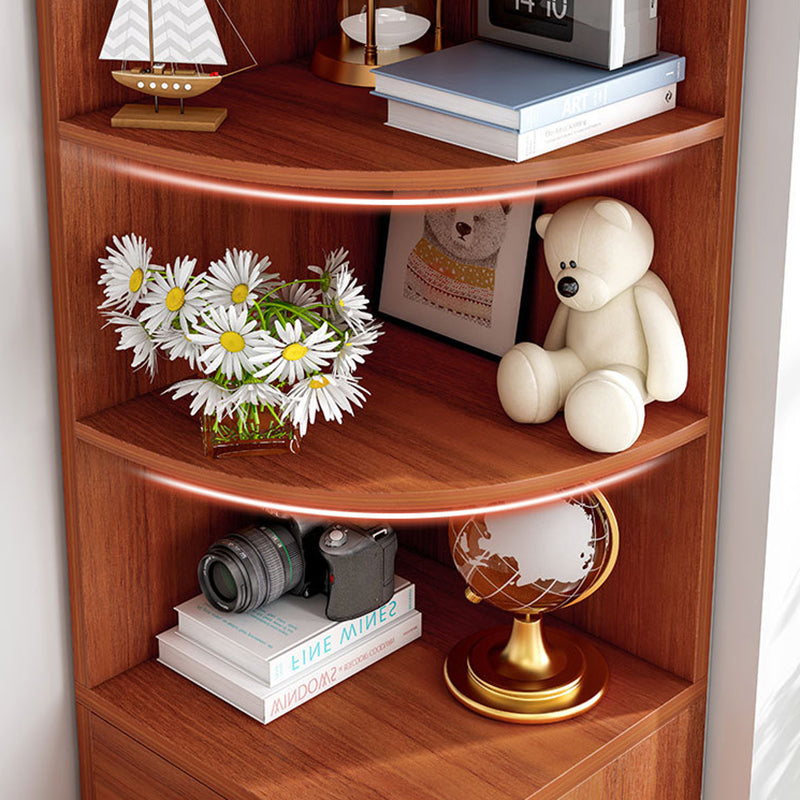 Contemporary Vertical Book Shelf Engineered Wood Closed Back Bookcase