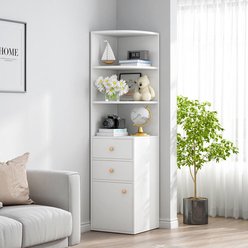 Contemporary Vertical Book Shelf Engineered Wood Closed Back Bookcase