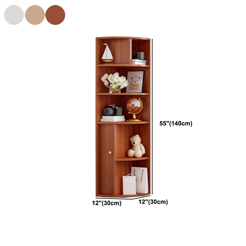 Contemporary Vertical Book Shelf Engineered Wood Closed Back Bookcase