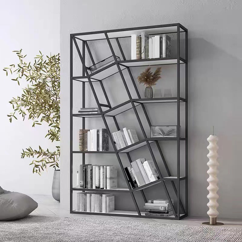 Modern Metal Bookcase Open Shelf Bookshelf for Living Room 70.9" H X 11.8" W