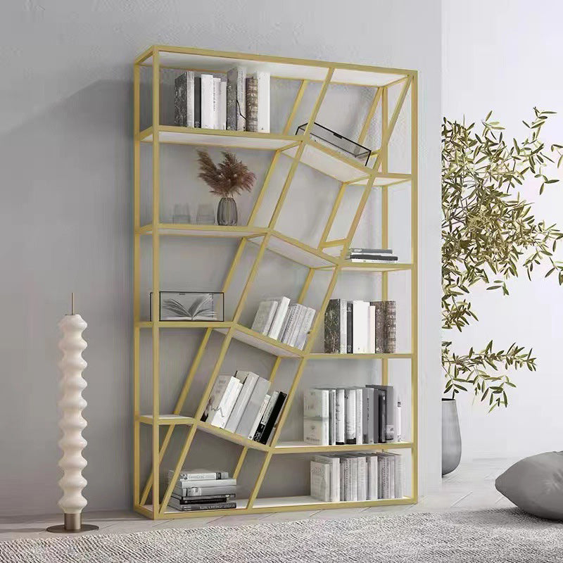 Modern Metal Bookcase Open Shelf Bookshelf for Living Room 70.9" H X 11.8" W