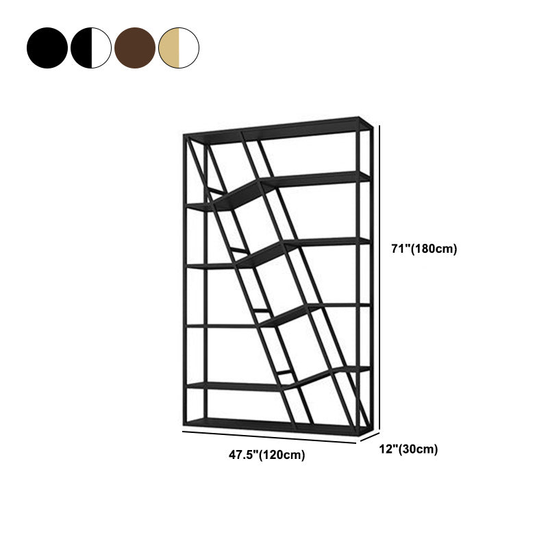 Modern Metal Bookcase Open Shelf Bookshelf for Living Room 70.9" H X 11.8" W
