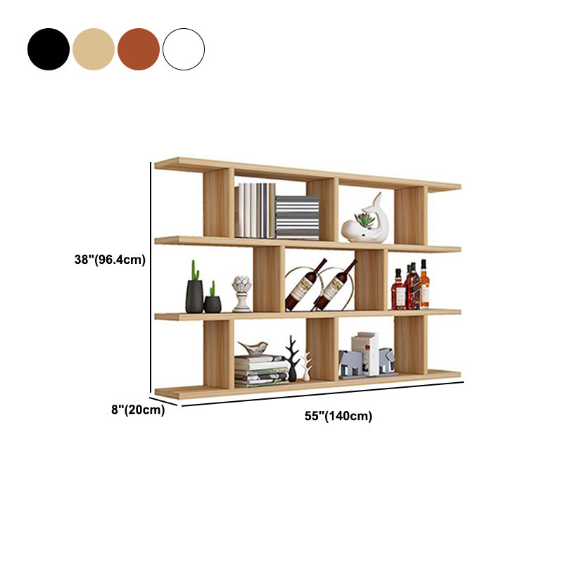 Contemporary Engineered Wood Bookcase Wall Mounted Book Shelf for Office