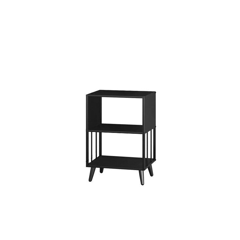 12" W Black Iron Frame Bookshelf Modern Open Storage Bookcase for Home Office