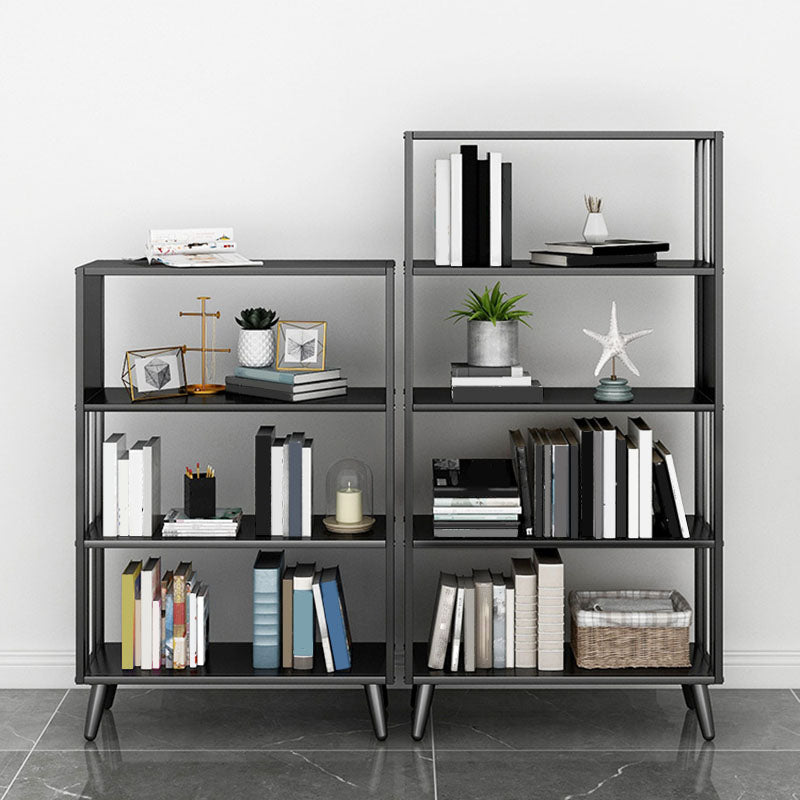 12" W Black Iron Frame Bookshelf Modern Open Storage Bookcase for Home Office