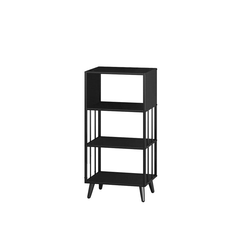 12" W Black Iron Frame Bookshelf Modern Open Storage Bookcase for Home Office