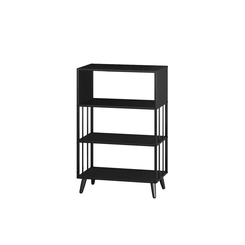 12" W Black Iron Frame Bookshelf Modern Open Storage Bookcase for Home Office