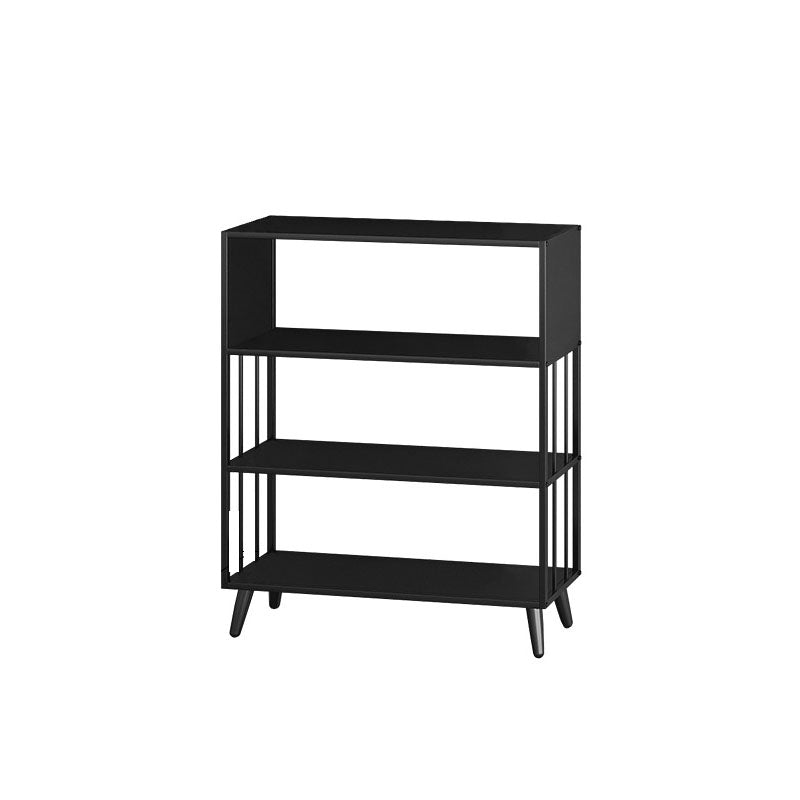 12" W Black Iron Frame Bookshelf Modern Open Storage Bookcase for Home Office