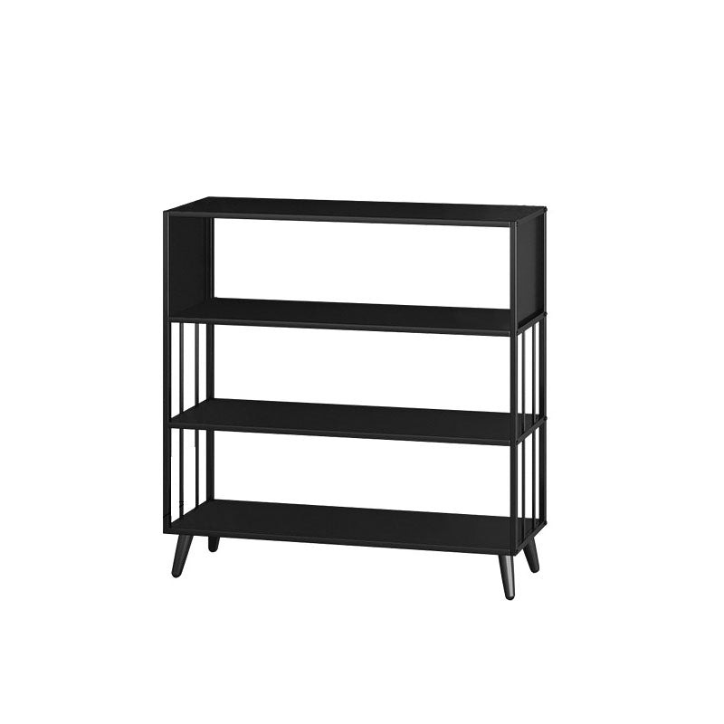 12" W Black Iron Frame Bookshelf Modern Open Storage Bookcase for Home Office