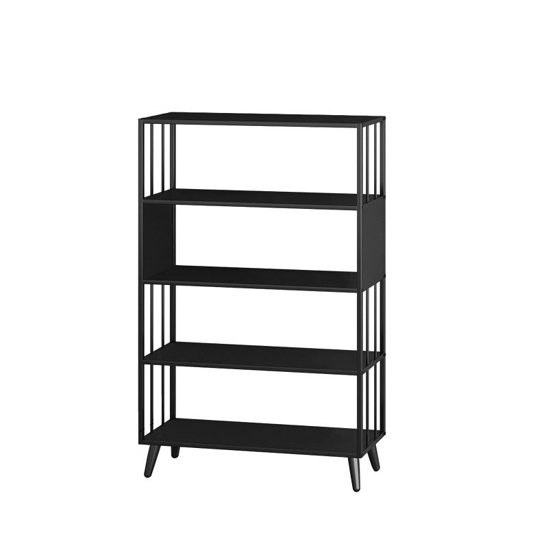 12" W Black Iron Frame Bookshelf Modern Open Storage Bookcase for Home Office