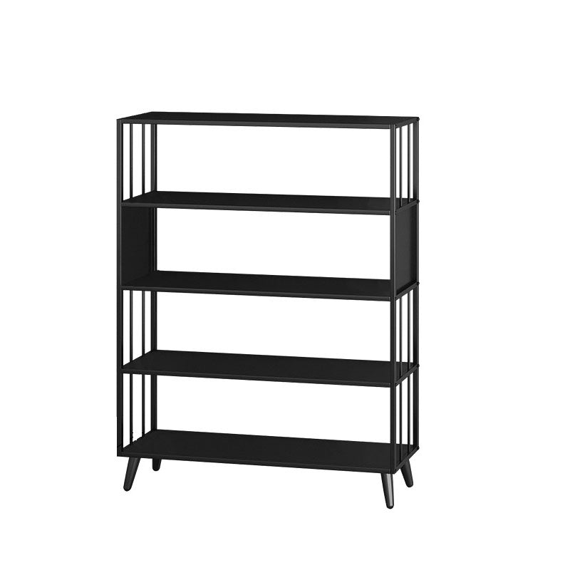 12" W Black Iron Frame Bookshelf Modern Open Storage Bookcase for Home Office