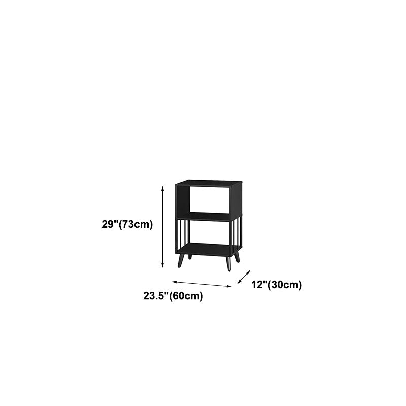 12" W Black Iron Frame Bookshelf Modern Open Storage Bookcase for Home Office