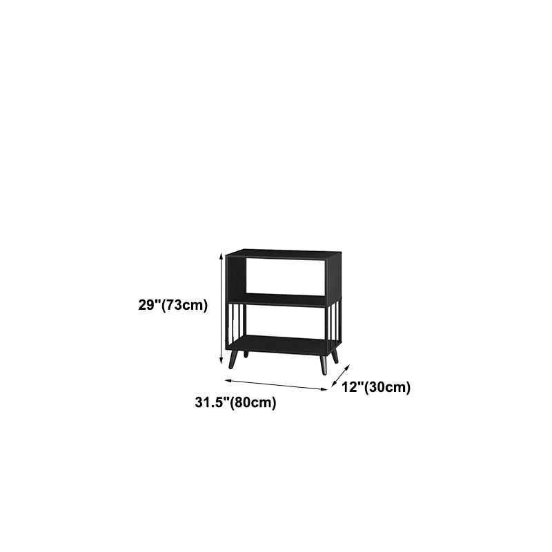 12" W Black Iron Frame Bookshelf Modern Open Storage Bookcase for Home Office