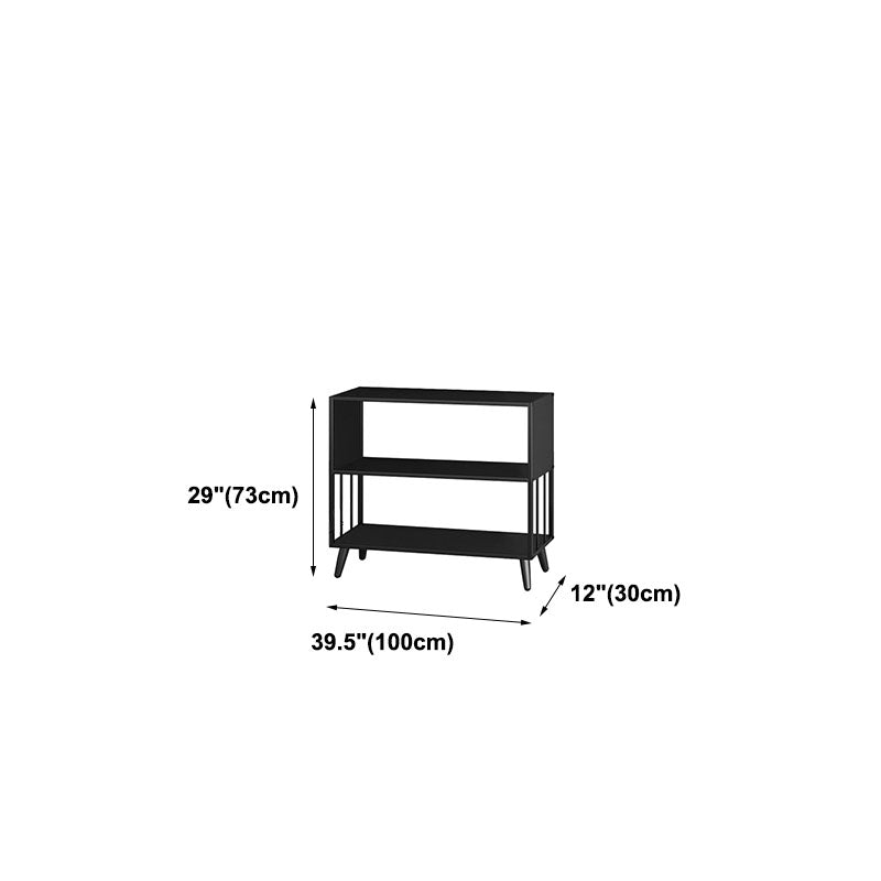 12" W Black Iron Frame Bookshelf Modern Open Storage Bookcase for Home Office