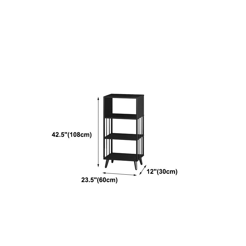 12" W Black Iron Frame Bookshelf Modern Open Storage Bookcase for Home Office