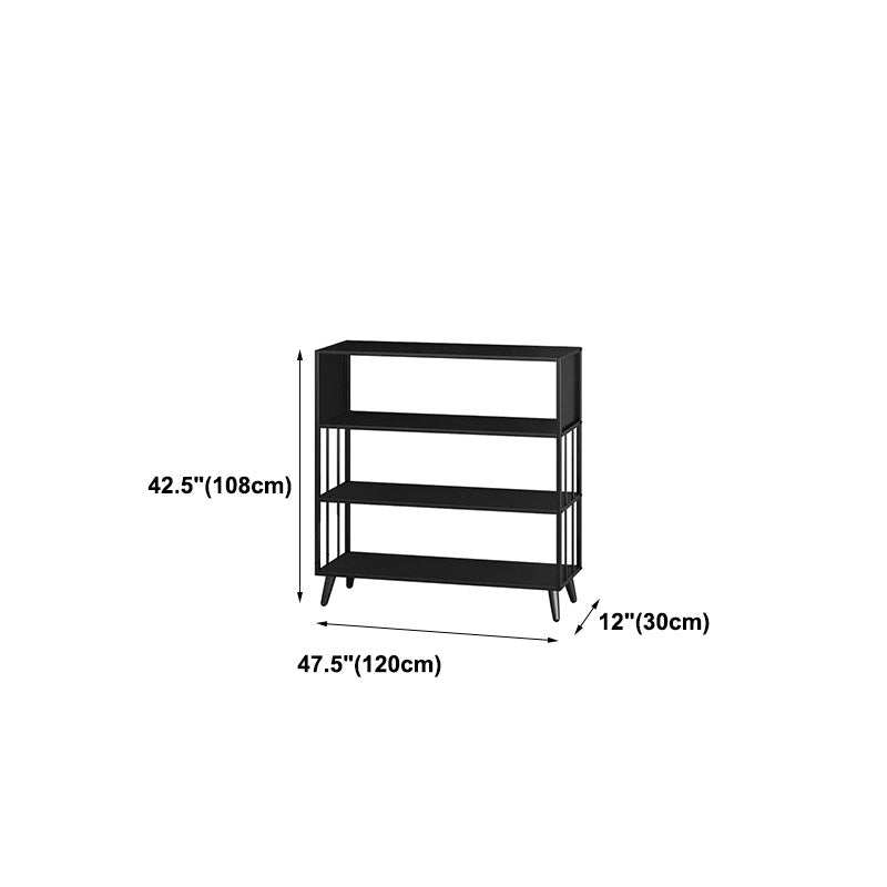 12" W Black Iron Frame Bookshelf Modern Open Storage Bookcase for Home Office