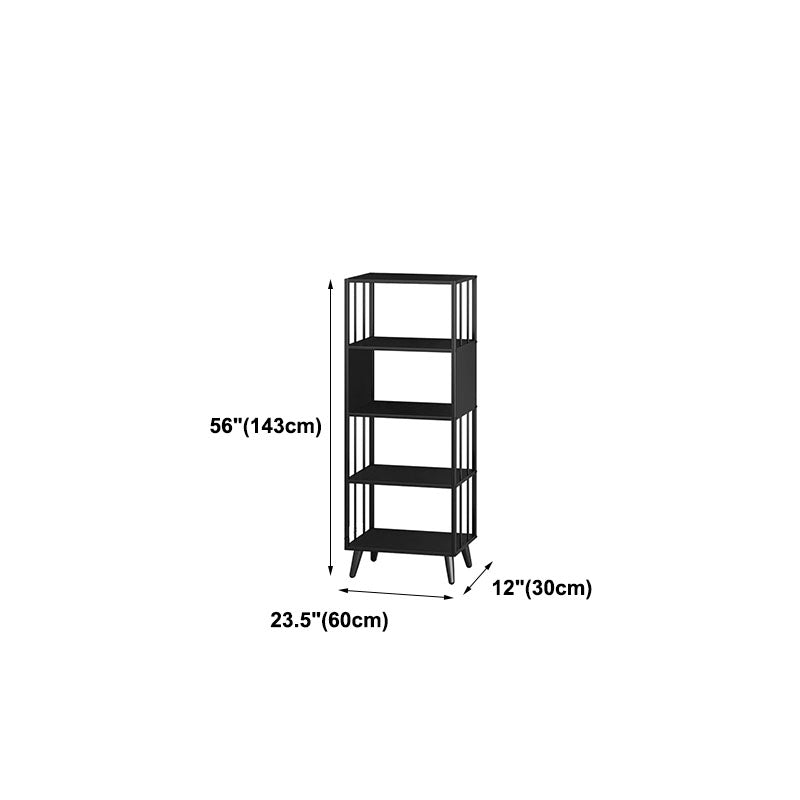 12" W Black Iron Frame Bookshelf Modern Open Storage Bookcase for Home Office