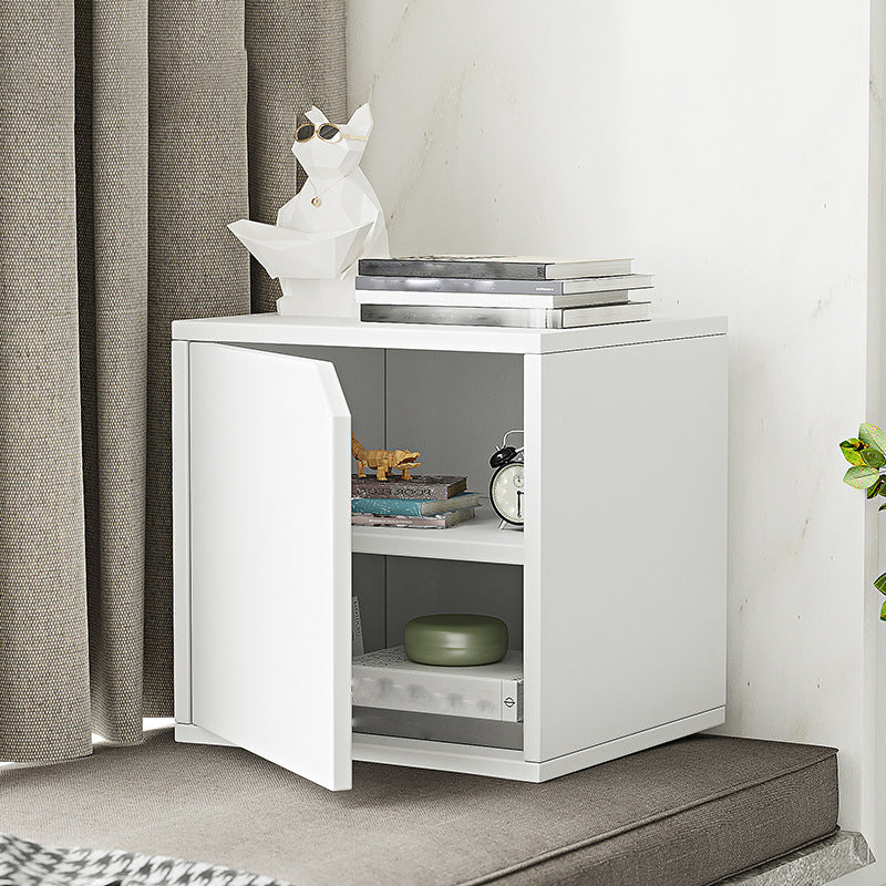 11.8" W Wooden Square Bookshelf Modern Closed Storage Bookcase for Home Office