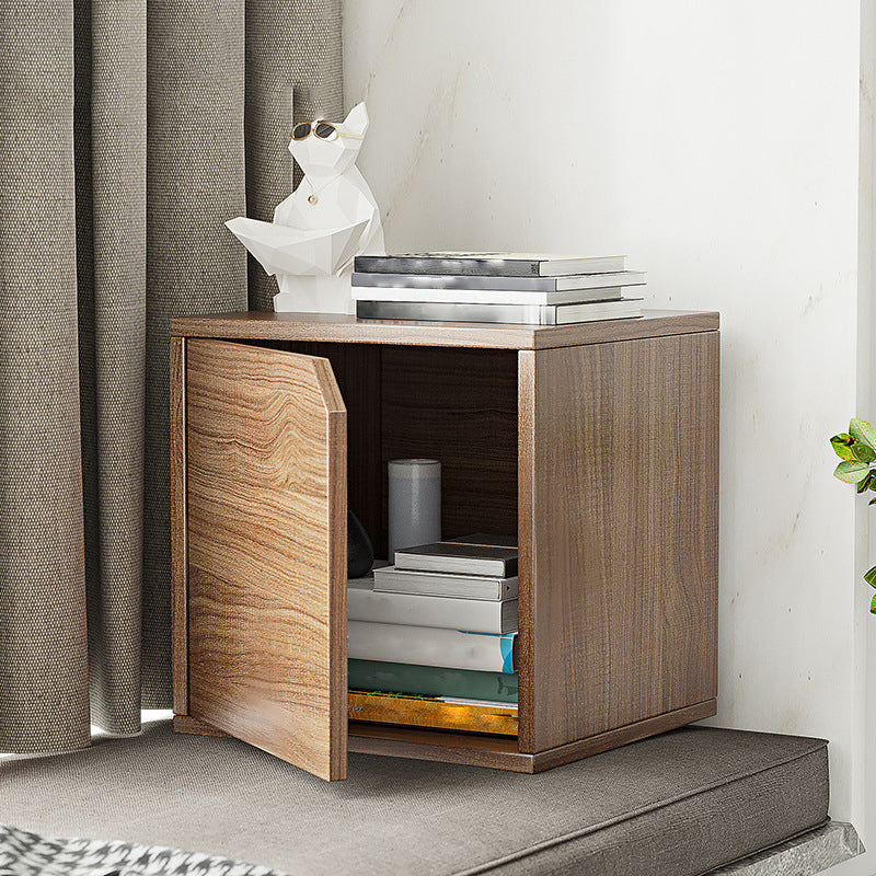 11.8" W Wooden Square Bookshelf Modern Closed Storage Bookcase for Home Office