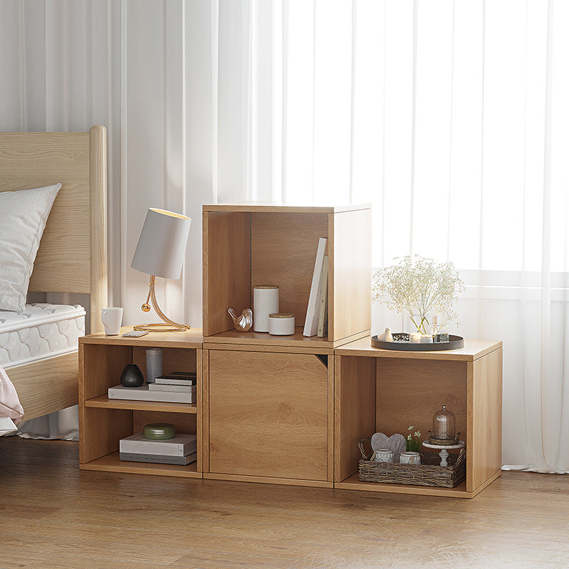 11.8" W Wooden Square Bookshelf Modern Closed Storage Bookcase for Home Office