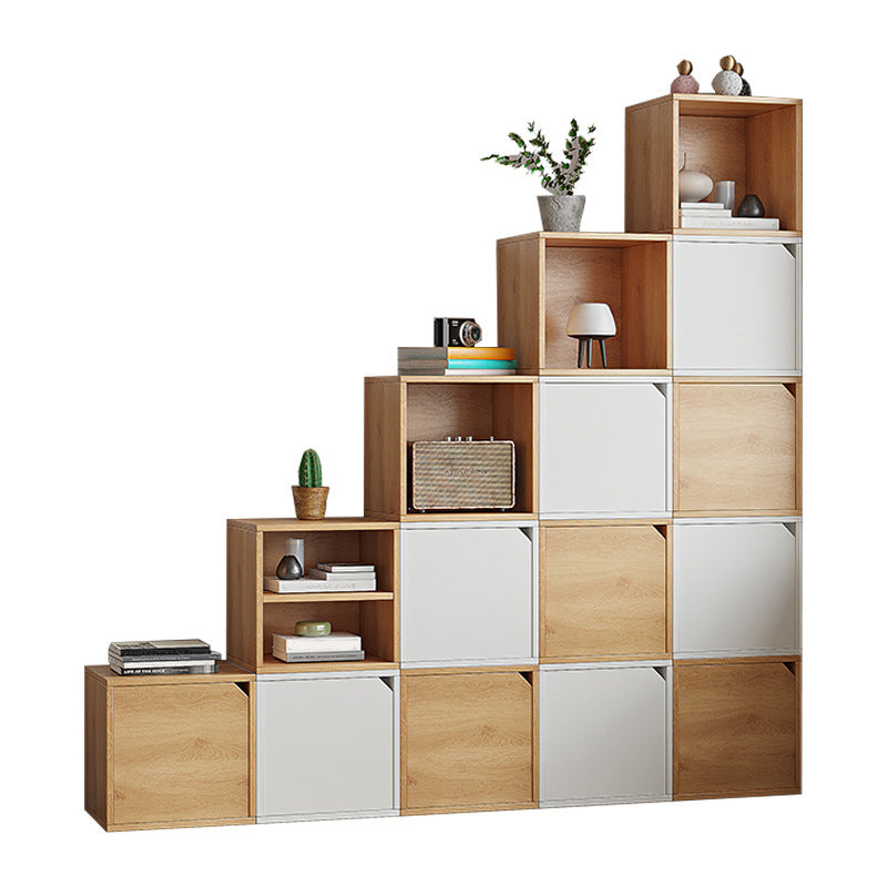 11.8" W Wooden Square Bookshelf Modern Closed Storage Bookcase for Home Office