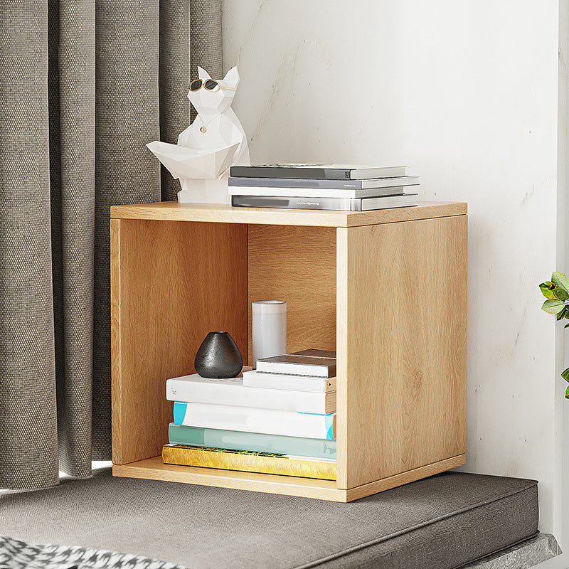 11.8" W Wooden Square Bookshelf Modern Closed Storage Bookcase for Home Office