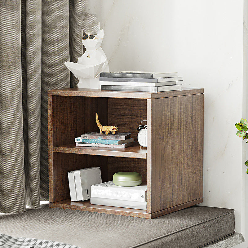 11.8" W Wooden Square Bookshelf Modern Closed Storage Bookcase for Home Office