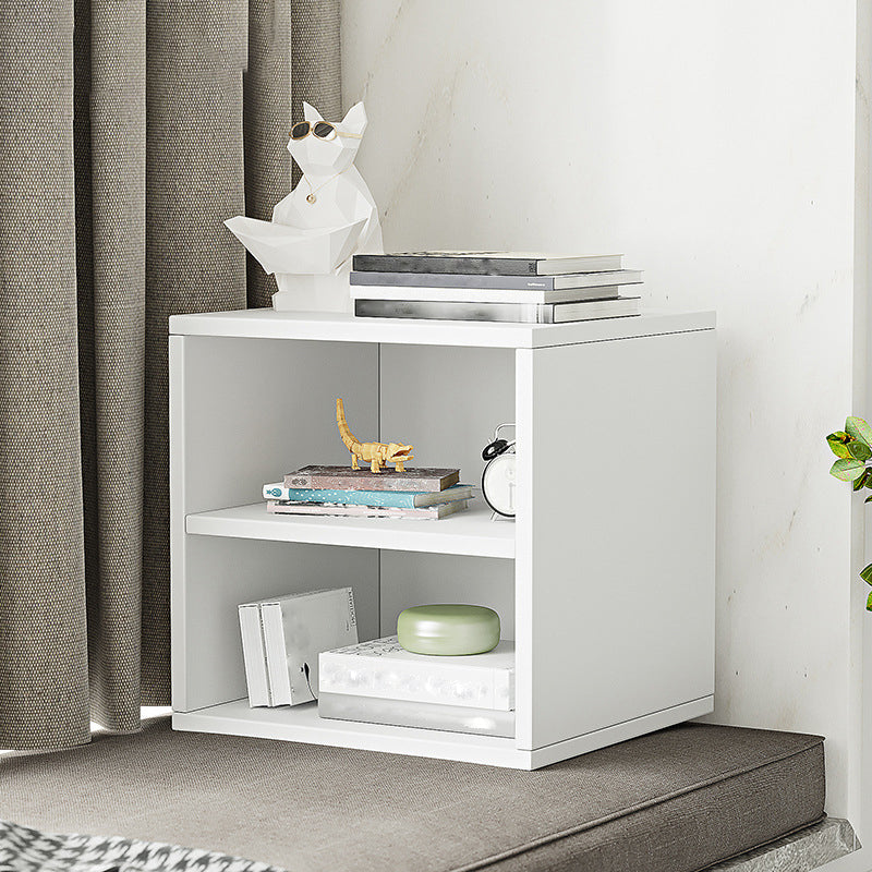 11.8" W Wooden Square Bookshelf Modern Closed Storage Bookcase for Home Office