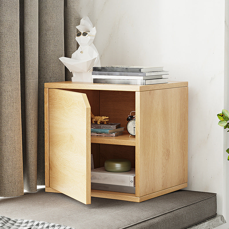 11.8" W Wooden Square Bookshelf Modern Closed Storage Bookcase for Home Office