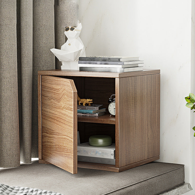 11.8" W Wooden Square Bookshelf Modern Closed Storage Bookcase for Home Office