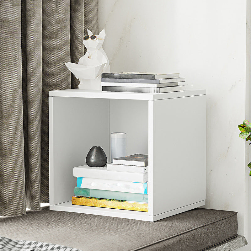 11.8" W Wooden Square Bookshelf Modern Closed Storage Bookcase for Home Office